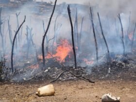 حريق مخيم للنازحين بـ(روكيرو)